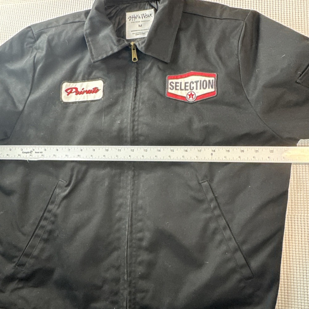 (534) Shaka Wear Work Jacket Mens M Black Private Motors Quilted - Picture 10 of 16